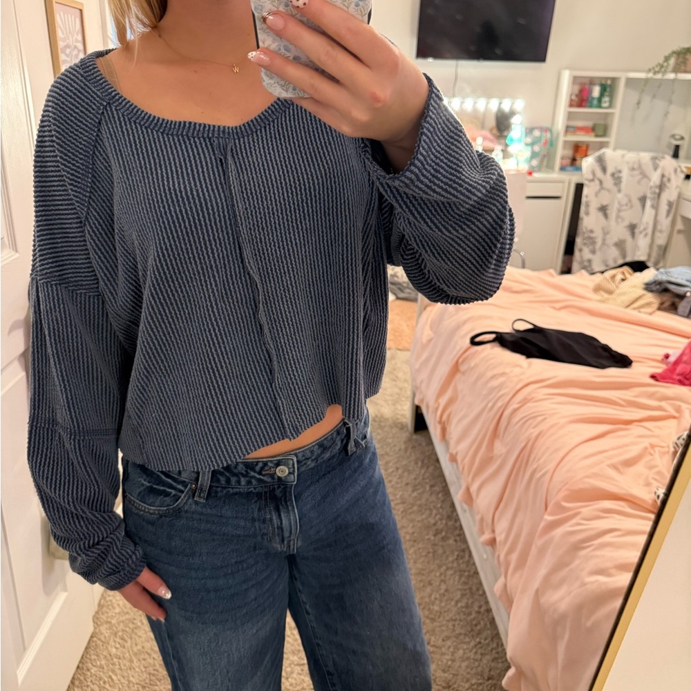 Women's Blue Striped Top